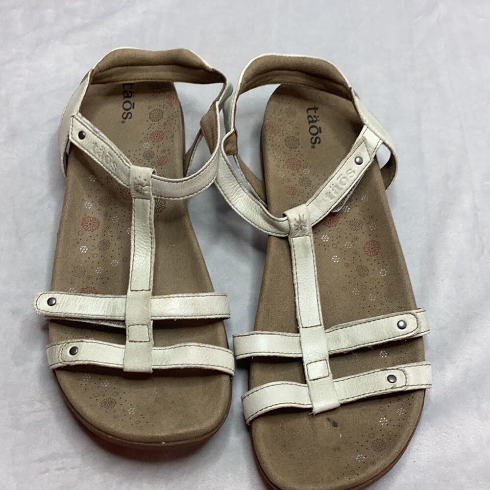 Taos Footwear Leather Double T-strap Sandal 10 - Picture 3 of 12